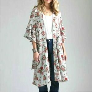 Wrangler retro  floral long duster size medium